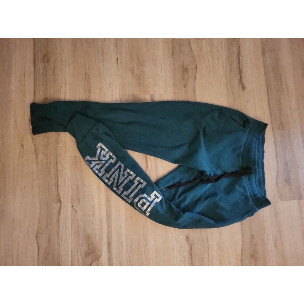 Green Victoria's Secret PINK Sweatpants With Logo Size Small